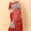 Amiable Beige Kalamkari Printed Saree With Symmetrical Blouse Piece