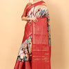 Panoply Beige Kalamkari Printed Saree With Eloquence Blouse Piece