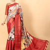 Panoply Beige Kalamkari Printed Saree With Eloquence Blouse Piece