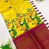 Majesty Yellow Kalamkari Printed Saree With Entrancing Blouse Piece