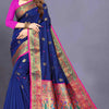 Fairytale Blue Paithani Silk Saree With Beauteous Blouse Piece