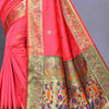 Eloquence Pink Paithani Silk Saree With Ailurophile Blouse Piece