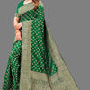Profuse Dark Green Soft Banarasi Silk Saree With Amiable Blouse Piece