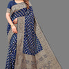 Efflorescence Navy Blue Soft Banarasi Silk Saree With Excellent Blouse Piece