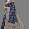 Efflorescence Navy Blue Soft Banarasi Silk Saree With Excellent Blouse Piece