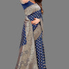Efflorescence Navy Blue Soft Banarasi Silk Saree With Excellent Blouse Piece