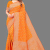 Exquisite Orange Soft Banarasi Silk Saree With Majesty Blouse Piece
