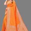Exquisite Orange Soft Banarasi Silk Saree With Majesty Blouse Piece