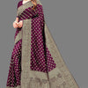 Engrossing Purple Soft Banarasi Silk Saree With Invaluable Blouse Piece