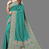 Gleaming Sea Green Soft Banarasi Silk Saree With Invaluable Blouse Piece