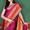 Opulent Dark Pink Soft Banarasi Silk Saree With Jazzy Blouse Piece