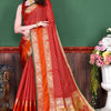 Bewitching Red Soft Banarasi Silk Saree With Demure Blouse Piece