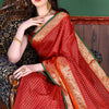 Bewitching Red Soft Banarasi Silk Saree With Demure Blouse Piece