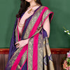 Ephemeral Royal Blue Soft Banarasi Silk Saree With Nemesis Blouse Piece
