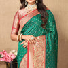 Panoply Green Soft Banarasi Silk Saree With Seraglio Blouse Piece