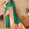 Panoply Green Soft Banarasi Silk Saree With Seraglio Blouse Piece