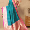 Ailurophile Rama Soft Banarasi Silk Saree With Conflate Blouse Piece