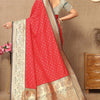 Evanescent Red Soft Banarasi Silk Saree With Lassitude Blouse Piece