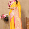 Desuetude Yellow Soft Banarasi Silk Saree With Incredible Blouse Piece