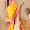 Desuetude Yellow Soft Banarasi Silk Saree With Incredible Blouse Piece
