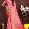 Inimitable Dark Pink Soft Banarasi Silk Saree With Ethereal Blouse Piece