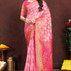 Allure Dark Pink Soft Banarasi Silk Saree With Zephyr  Blouse Piece