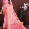 Allure Dark Pink Soft Banarasi Silk Saree With Zephyr  Blouse Piece