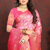 Allure Dark Pink Soft Banarasi Silk Saree With Zephyr  Blouse Piece