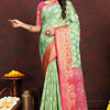 Lustrous Pista Soft Banarasi Silk Saree With Enamoring Blouse Piece