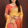 Enigmatic Yellow Soft Banarasi Silk Saree With Snappy Blouse Piece