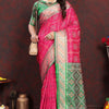 Magnetic Dark Pink Soft Banarasi Silk Saree With Quintessential Blouse Piece