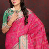 Magnetic Dark Pink Soft Banarasi Silk Saree With Quintessential Blouse Piece