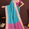 Evanescent Firozi Soft Banarasi Silk Saree With Pleasurable Blouse Piece