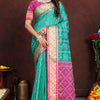 Ornate Sea Green Soft Banarasi Silk Saree With Panache Blouse Piece