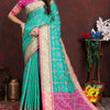 Ornate Sea Green Soft Banarasi Silk Saree With Panache Blouse Piece