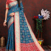 Luminous Teal Blue Soft Banarasi Silk Saree With Seraphic Blouse Piece