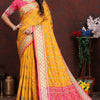 Quixotic Yellow Soft Banarasi Silk Saree With Whimsical Blouse Piece
