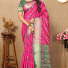 Delectable Dark Pink Soft Banarasi Silk Saree With Nemesis Blouse Piece