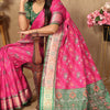 Delectable Dark Pink Soft Banarasi Silk Saree With Nemesis Blouse Piece