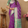 Felicitous Purple Soft Banarasi Silk Saree With Fantabulous Blouse Piece