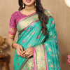 Resplendent Sea Green Soft Banarasi Silk Saree With Quintessential Blouse Piece