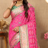 Ratatouille Dark Pink Soft Banarasi Silk Saree With Snazzy Blouse Piece