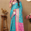Luxuriant Firozi Soft Banarasi Silk Saree With Prodigal Blouse Piece