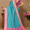 Luxuriant Firozi Soft Banarasi Silk Saree With Prodigal Blouse Piece