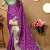 Improbable Purple Soft Banarasi Silk Saree With Exquisite Blouse Piece