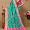 Scintillating Sea Green Soft Banarasi Silk Saree With Quixotic Blouse Piece