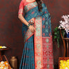 Whimsical Blue Soft Banarasi Silk Saree With Incomparable Blouse Piece