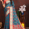 Whimsical Blue Soft Banarasi Silk Saree With Incomparable Blouse Piece