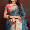 Whimsical Blue Soft Banarasi Silk Saree With Incomparable Blouse Piece