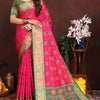 Tempting Dark Pink Soft Banarasi Silk Saree With Staggering Blouse Piece